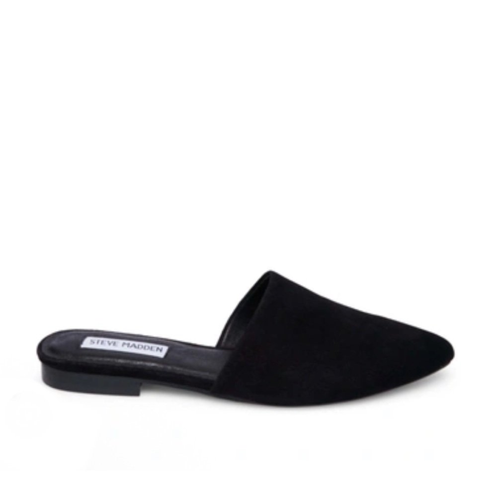 Steve Madden Trace Suede Black Mules